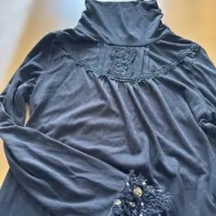 axes femme ブラックタートルネック長袖トップス Mサイズ