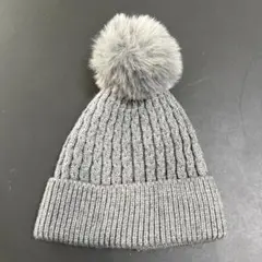 ZARA ポンポン付きニット帽 グレー ベビー 50cm