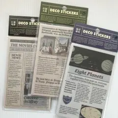 【110】ステッカー レトロ シール 和紙 3種 コラージュ 海外 まとめ売り