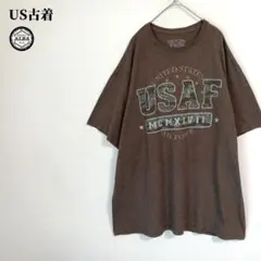 AIR FORCE　Tシャツ　US古着　USA直輸入　90s　ブラウン　XXL