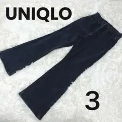 【UNIQLOJEANS】スリムフレアブラックジーンズ レディース ブーツカット