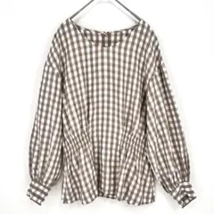 グリーンレーベルリラクシング/チェック柄プルオーバーブラウス