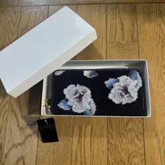 新品　FEILER 花柄 長財布 ネイビー