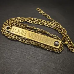 LOUIS VUITTON ネックレス プレート ルイヴィトン 喜平チェーン51
