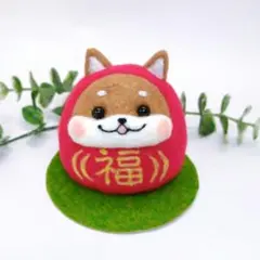 柴犬さんミニクリスマスリース 羊毛フェルト - メルカリ