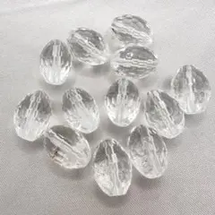 ブラジル産 水晶 128面ライスカット 12個セット 穴あき