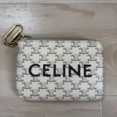 z*m様 CELINE トリオンフ 三つ折りミニウォレット ホワイト キャンバス