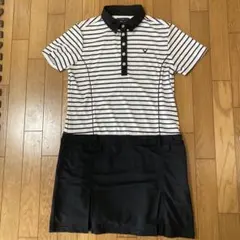 キャロウェイ ゴルフ　半袖ワンピース　LLレディースゴルフウェア　ブラック&白