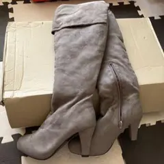在庫一斉処分！！新品＊グレージュロングブーツ　LLサイズ