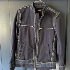 DIESEL ブラック デニムジャケット フリンジ加工 - メルカリ