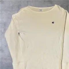 売り切り価格❗️Champion ワッフルサーマル　長袖Tシャツ ホワイト　M