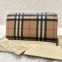 BURBERRY バーバリー エルモア ヴィンテージチェック ラウンドジップ財布