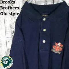 90s 古着 ブルックスブラザーズ 長袖 ポロシャツ ワンポイント 刺繍ロゴ