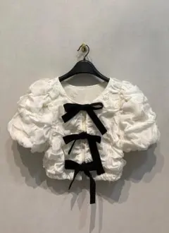 即納】CLANE W FACE CLOUD PUFF SLEEVE TOPS - メルカリ