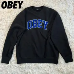 OBEY スウェット Mサイズ 黒 ブラック フロント 大きめブランドロゴのサムネイル