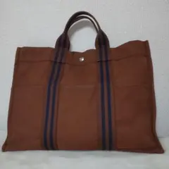【今だけ価格】HERMES フールトゥ MM トートバッグ ブラウンのサムネイル
