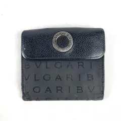 BVLGARI ブルガリ 二つ折り 財布 サークルロゴ 総柄 ブラック