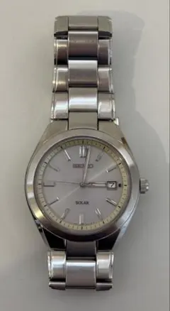 廃番品、ソーラー稼働】セイコー V157-0BC0 チタン シルバー シンプル 