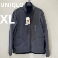 ユニクロ　黒　グレー　XL 大きめ　フリース　リバーシブル　ジャケット