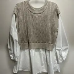 niko and☆ベスト付きブラウス