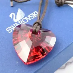 希少/美品✨スワロフスキー ネックレス レッド シルバー 大粒 