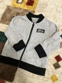 【美品】薄手パーカー　Tシャツ地　グレー ジャケット 80 ファスナー　ジップのサムネイル