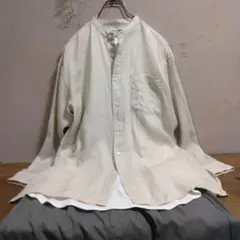 麻100％【UNIQLO and JW ANDERSON】バンドカラーシャツ 白のサムネイル