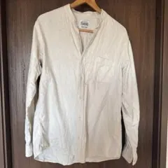 GLOBAL WORK バンドカラー　フランネルシャツ Lサイズ クリーム色