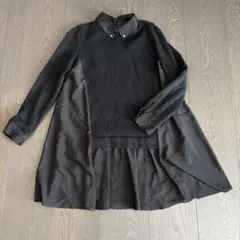 黒の長袖シャツAラインワンピース★38