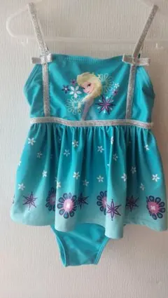 【美品☆】アナ雪 エルサ ワンピース水着 ターコイズ　120