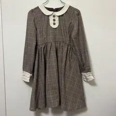 DEAR MY LOVE 丸襟チェック柄ワンピースのサムネイル