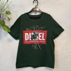 ☆美品☆DIESEL kids☆ グリーンTシャツ☆ロゴプリント☆16Y、150