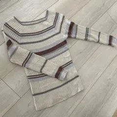 【ROPE PICNIC】 スクエアネック ボーダーニット