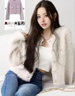 フリージアボタンニットカーディガン［ru1133］アイボリー