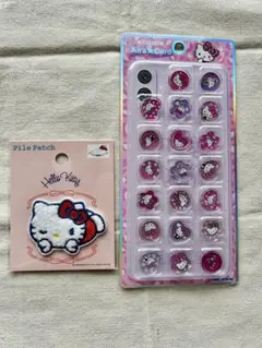 キラコロおはじきシール　ギャルキティ　パイルワッペン　２点セット