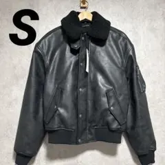 ZARA フェイクレザー デタッチャブルネックジャケット Sのサムネイル
