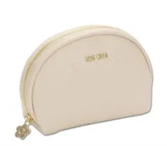 シンプルエンボスデイジーラウンドポーチ（ベージュ）