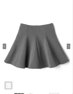 グレー フレアスカート　インパン裏地付きフレアミニスカート［at1747］