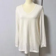 GU 【L】 Vネック 機能性インナー スタイルヒート ホワイト 冬