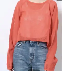 ⁠【美品】Ungrid ショートメッシュロングスリーブTeeクロップド ニットのサムネイル