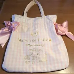メゾンドフルール ダブルリボントートバッグ　サンリオコラボ　マイメロディ