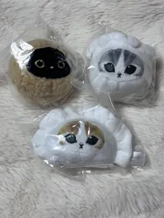 mofusand　飲茶にゃんおかおぬいぐるみ ゴマ団子にゃん 焼売にゃん 餃子