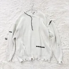 VOLCAN&APHRODITE ダメージニット セーター 白 F