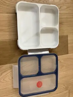 【値段交渉可能】ホワイトプラスチック弁当箱 3仕切り