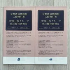 JR西日本 株主優待割引券 京都鉄道博物館入館割引券 2冊