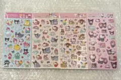 【国内正規品・匿名配送】サンリオ　ラメ入り樹脂もりシール　4枚セット