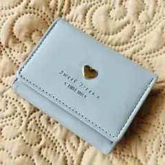 折りたたみ財布 ハート ミニ財布 コンパクト ブルー系