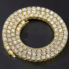 イエローゴールド テニスチェーン ネックレス 4mm 51cm アヴァランチ系