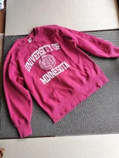 美品！裏起毛ミネソタ大 トレーナー L マルーン　カレッジスウェット　リバース