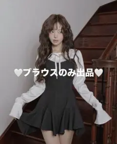 Darich レイヤードランダムヘムチェックミニワンピースのブラウスのみ